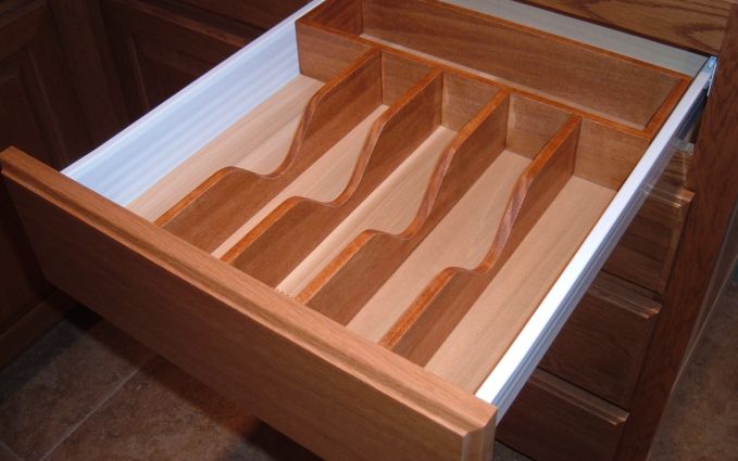 Solid Wood Silverware Dividers | Canary Cabinets